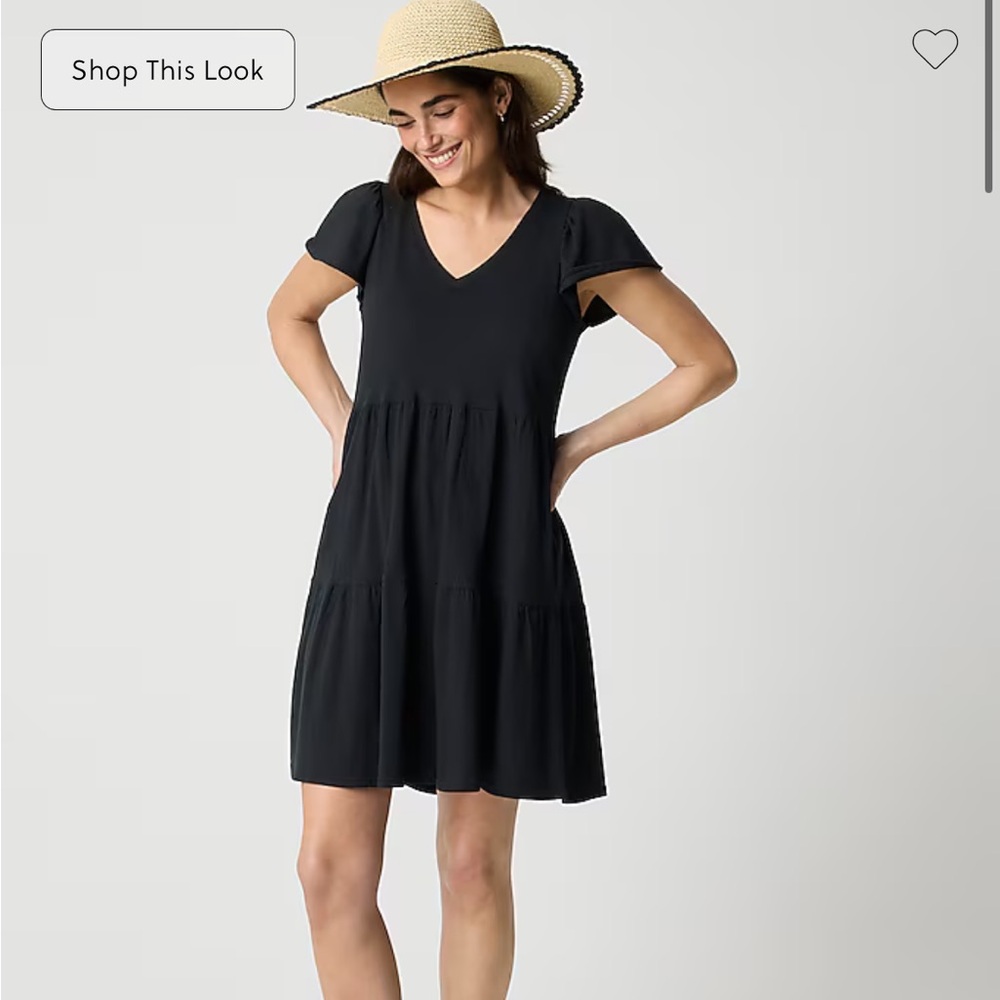 J. Crew Factory Black Tiered Dress